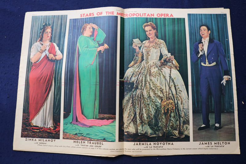 1942 NOV 22 SUNDAY NEWS PICTURE NEWSPAPER - LILY PONS - OPERA STARS - E 22740