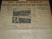 1909 SEPTEMBER 9 THE BOSTON HERALD - PEARY STORY OF DASH TO NORTH POLE - BH 202