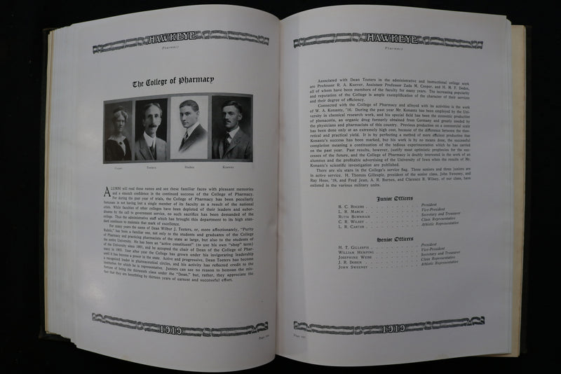 1919 THE HAWKEYE UNIVERSITY OF IOWA YEARBOOK - IOWA CITY, IOWA - YB 3536