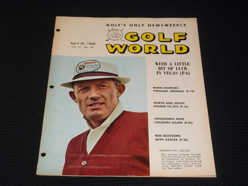 1968 APRIL 26 GOLF WORLD MAGAZINE - DON JANUARY FRONT COVER - E 7196