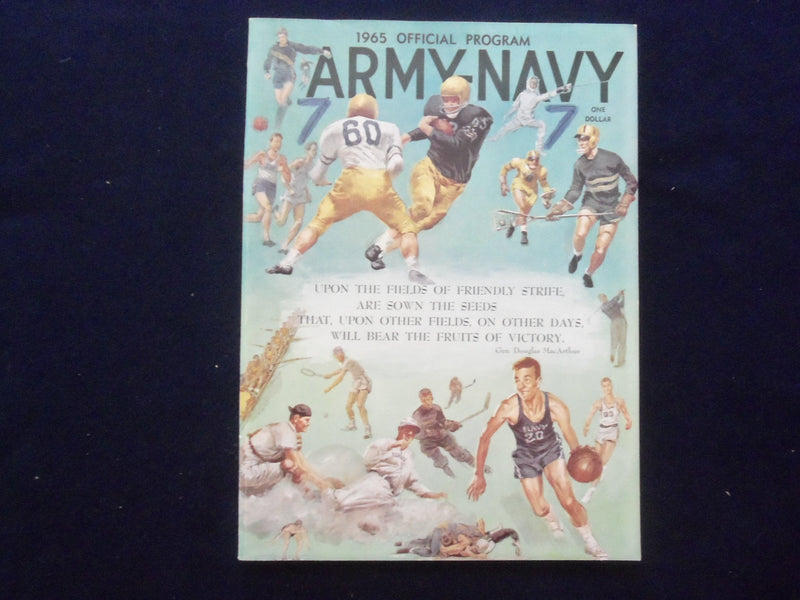 1965 NOVEMBER 27 ARMY-NAVY FOOTBALL PROGRAM - JFK MEMORIAL STADIUM - K 133