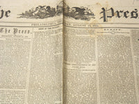 1863 AUGUST 13 THE PHILADELPHIA PRESS NEWSPAPER - MEADE AND LEE ESCAPE - NP 9001