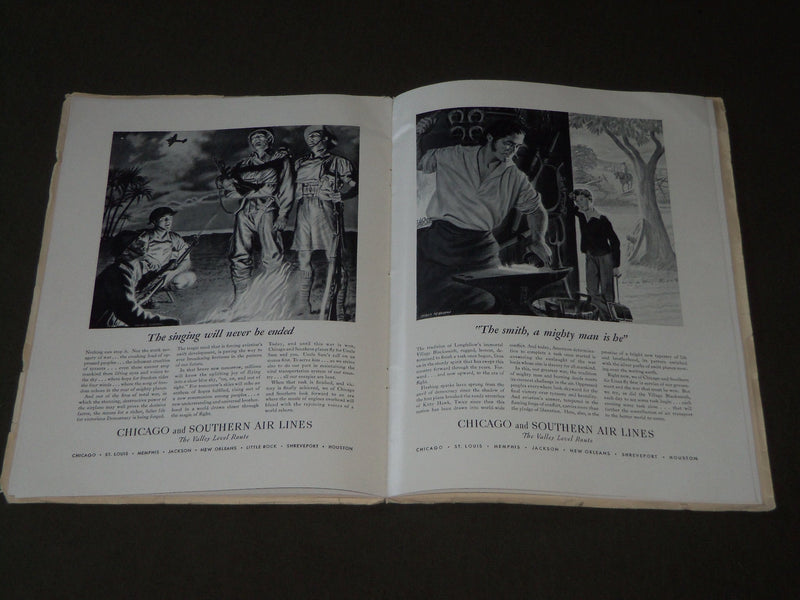 1943 JUNE 25 CHICAGO & SOUTHERN AIR LINES 10TH ANNIV. DINNER PROGRAM - J 3287