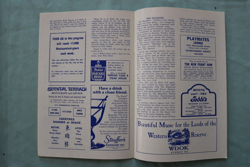 1973 TOM JONES MUSICARNIVAL PROGRAM - CLEVELAND, OHIO - K 3315