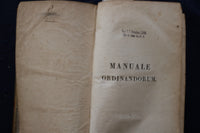 1827 MANUALE ORDINANDORUM COMPLECTENS HARDCOVER BOOK - LATIN - KD 9553
