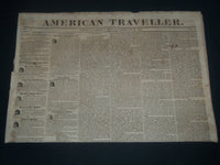 1836 FEBRUARY 30 AMERICAN TRAVELLER NEWSPAPER - RARE DATE - BOSTON - NP 3980
