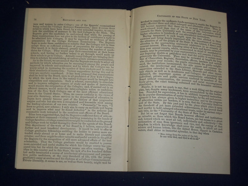 1880 ELIPHALET NOTT POTTER ADDRESS - UNIVERSITY OF THE STATE OF NEW YORK- J 4699