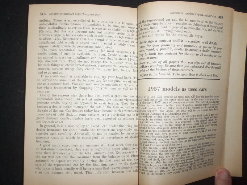 1958 CONSUMER REPORTS BUYING GUIDE ISSUE SOFTCOVER BOOK - J 9937