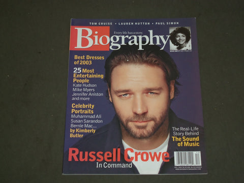2003 DECEMBER BIOGRAPHY MAGAZINE - RUSSELL CROWE COVER - B 3767