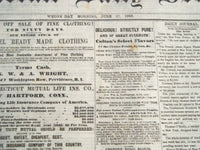 1866 JUNE 27 & 28 PROVIDENCE DAILY JOURNAL NEWSPAPER LOT OF 2 - NP 614F