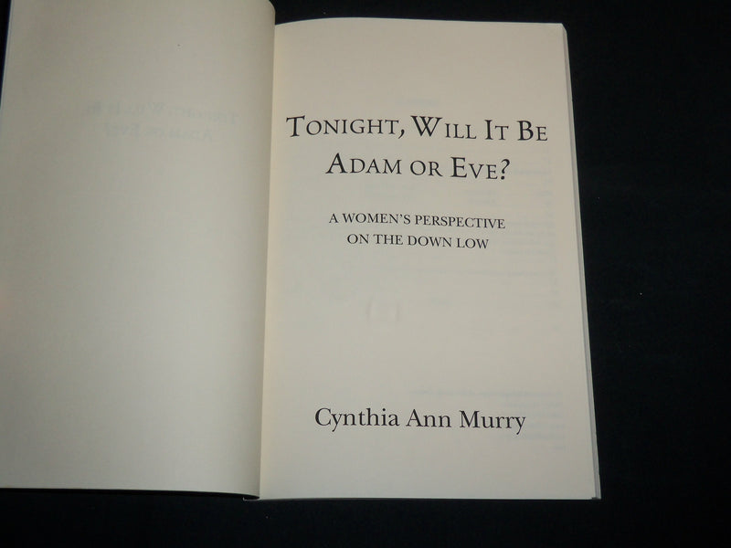 2007 TONIGHT WILL IT BE ADAM OR EVE? BOOK LOT OF 2 - CYNTHIA MURRY - KD 7110