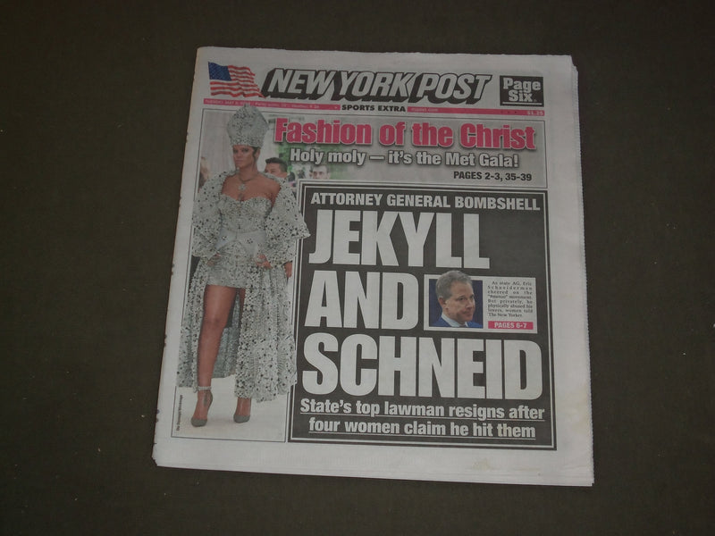 2018 MAY 8 NEW YORK POST NEWSPAPER- NY ATTORNY GENERAL ERIC SCHNEIDERMAN RESIGNS