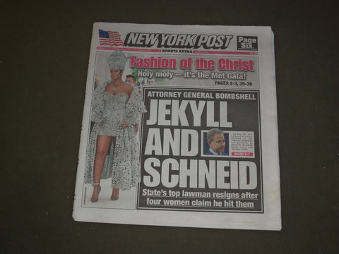 2018 MAY 8 NEW YORK POST NEWSPAPER- NY ATTORNY GENERAL ERIC SCHNEIDERMAN RESIGNS
