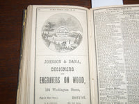 1861 THE BOSTON ALMANAC W/ FOLD OUT MAP - 3 3/8
