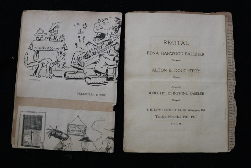 1912 NOVEMBER 19 EDNA HARWOOD BAUGHER SOPRANO RECITAL PROGRAM - K 2809