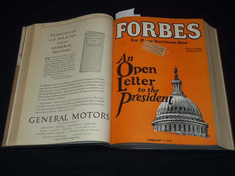 1928 JANUARY 1-JUNE 15 FORBES MAGAZINE BOUND VOLUME - NICE ADS - R 10H
