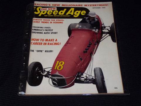 1956 SEPTEMBER SPEED AGE MAGAZINE - NICE RACING FRONT COVER - E 1960