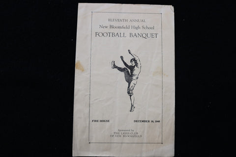 1946 DECEMBER 10 NEW BLOOMFIELD HIGH SCHOOL FOOTBALL BANQUET PROGRAM - K 2846