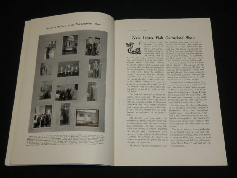 1934 APRIL AQUATIC LIFE MAGAZINE - NEW JERSEY FISH CULTURISTS' SHOW - J 6558
