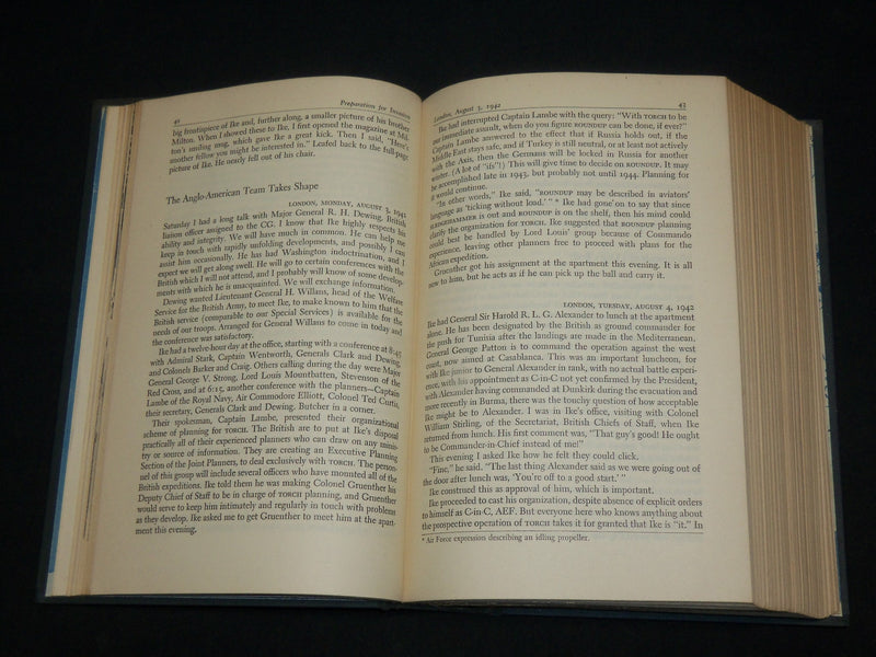 1946 MY THREE YEARS WITH EISENHOWER HARDCOVER BOOK BY HARRY BUTCHER - KD 6589