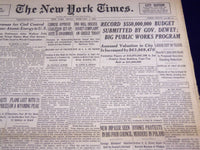 1946 FEB 1 NEW YORK TIMES - RECORD BUDGET SUBMITTED BY GOV. DEWEY - NT 2318