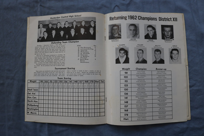 1963-1964 PHILLIPSBURG HIGH SCHOOL WRESTLING PROGRAMS - LOT OF 2 - K 714