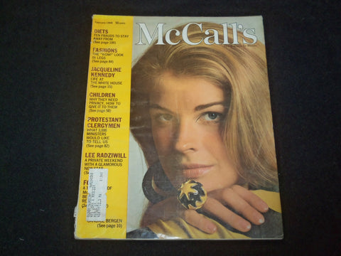 1968 FEBRUARY MCCALL'S MAGAZINE - CANDICE BERGEN COVER, STORIES & ADS - ST 6332