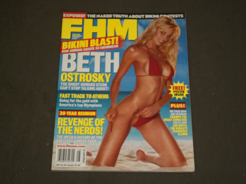 2004 AUGUST FHM MAGAZINE (FOR HIM) - BETH OSTROSKY COVER - B 3545
