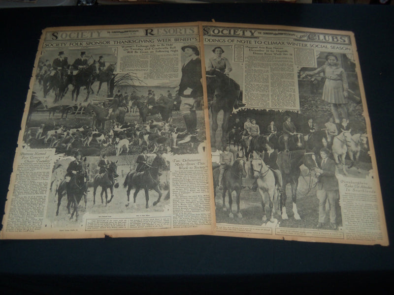 1931 PITTSBURGH SUN-TELEGRAPH SUNDAY SOCIETY SECTIONS LOT OF 13 - NTL 86