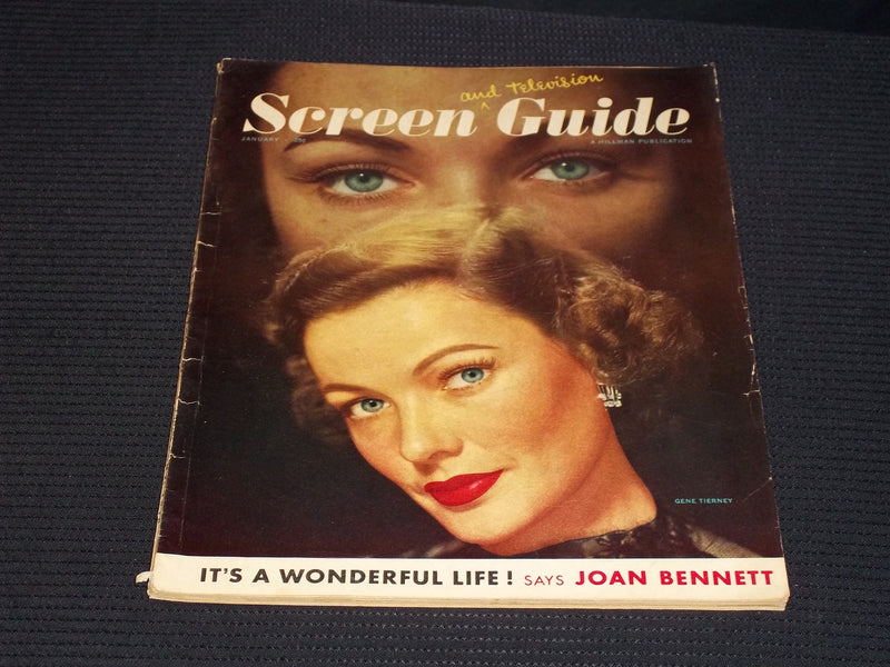 1949 JANUARY SCREEN GUIDE MAGAZINE - GENE TIERNEY FRONT COVER - E 14791