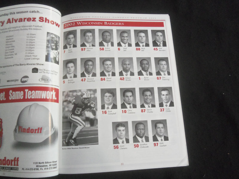 2002 OCTOBER 5FOOTBALL PROGRAM - UNIV OF WISCONSIN VS PENN STATE UNIV - B 5534J