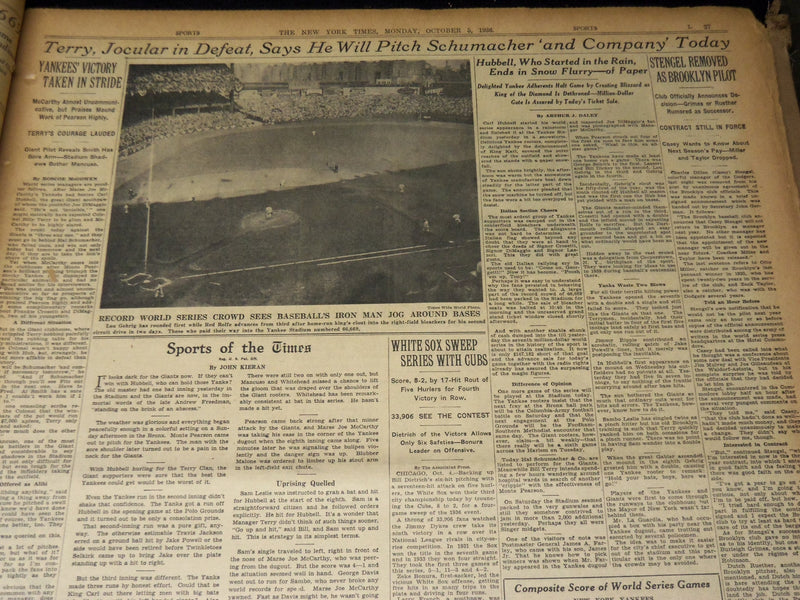 1943 WORLD SERIES YANKEES DEFEAT CARDINALS NEW YORK TIMES LOT OF 6 - NT XXXX