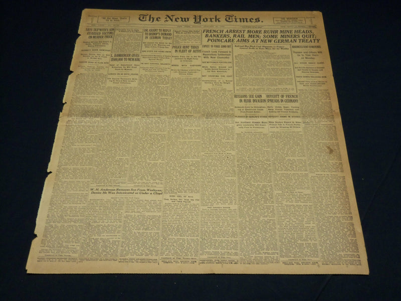 1923 JANUARY 21 NEW YORK TIMES - BAMBERGER GIVES $500,000 TO NEWARK - NT 7906