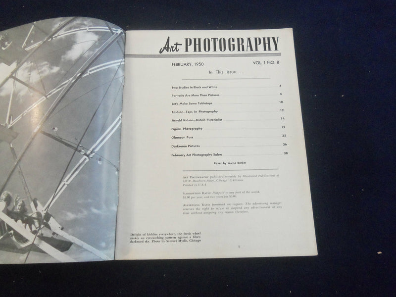 1950 FEBRUARY ART PHOTOGRAPHY MAGAZINE - NICE PHOTOGRAPHS & STORIES - SP 7491B