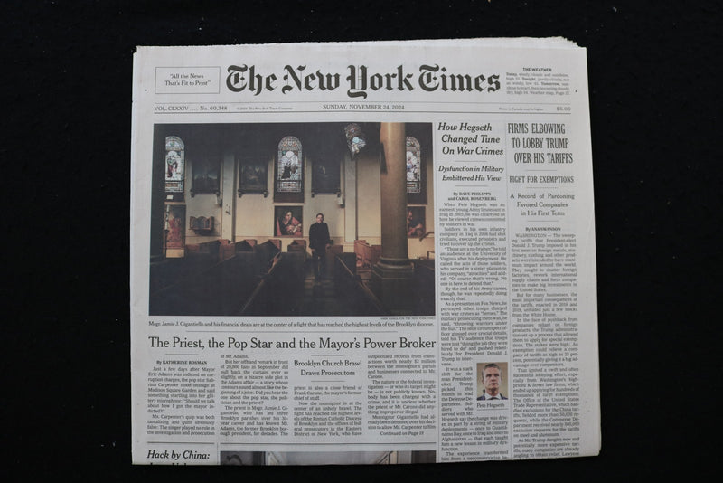 2024 NOVEMBER 24 NEW YORK TIMES - FIRMS ELBOWING TO LOBBY TRUMP OVER HIS TARIFFS