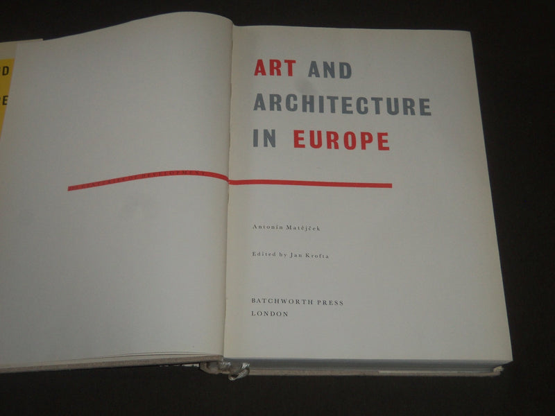 1960 ART AND ARCHITECTURE IN EUROPE BY ANTONIN MATEJCEK BOOK - KD 4084