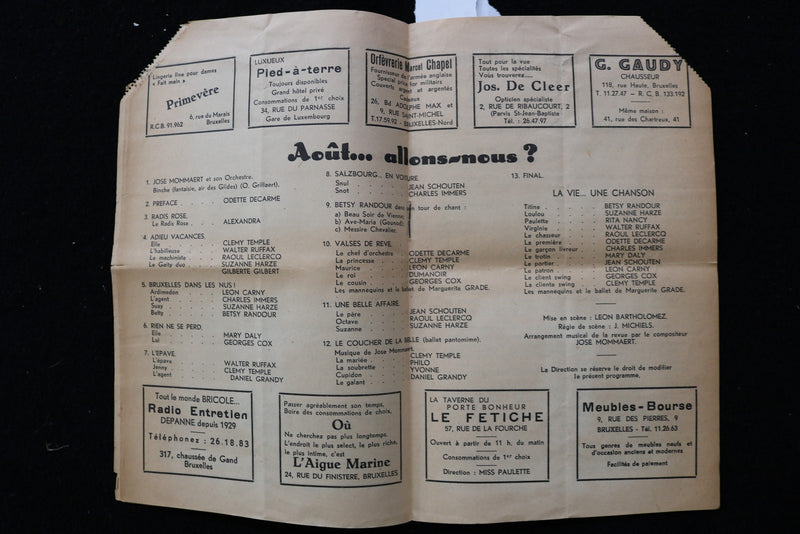 1945 MARCH 8 GAITE - LE THEATRE DE LA REVUE PROGRAMME - FRENCH - K 2802