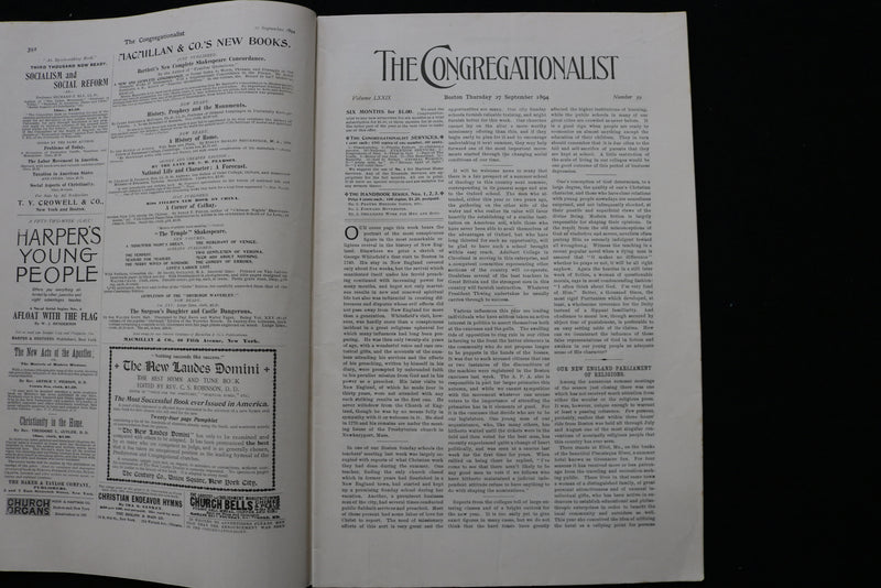 1894 SEPTEMBER 27 THE CONGREGATIONALIST MAGAZINE - GEORGE WHITEFIELD - K 2321