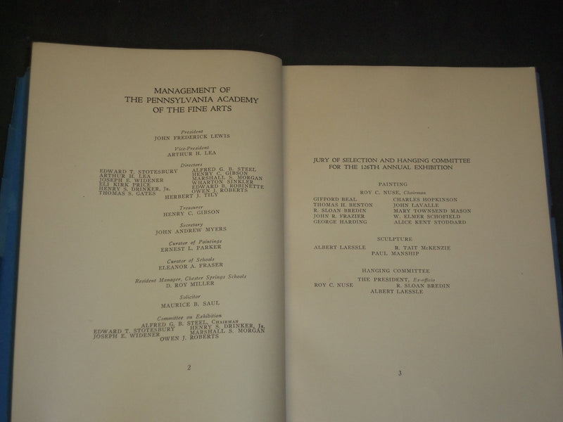 1931 CATALOGUE OF 126TH PENNSYLVANIA ACADEMY OF FINE ARTS MAGAZINE - ST 5246