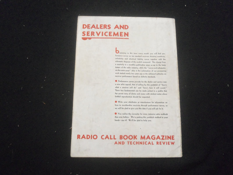 1931 OCTOBER RADIO CALL BOOK MAGAZINE AND TECHNICAL REVIEW - B 432T