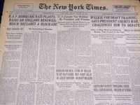 1940 AUGUST 18 NEW YORK TIMES - R. A. F. BOMBS BIG NAZI PLANTS - NT 2572