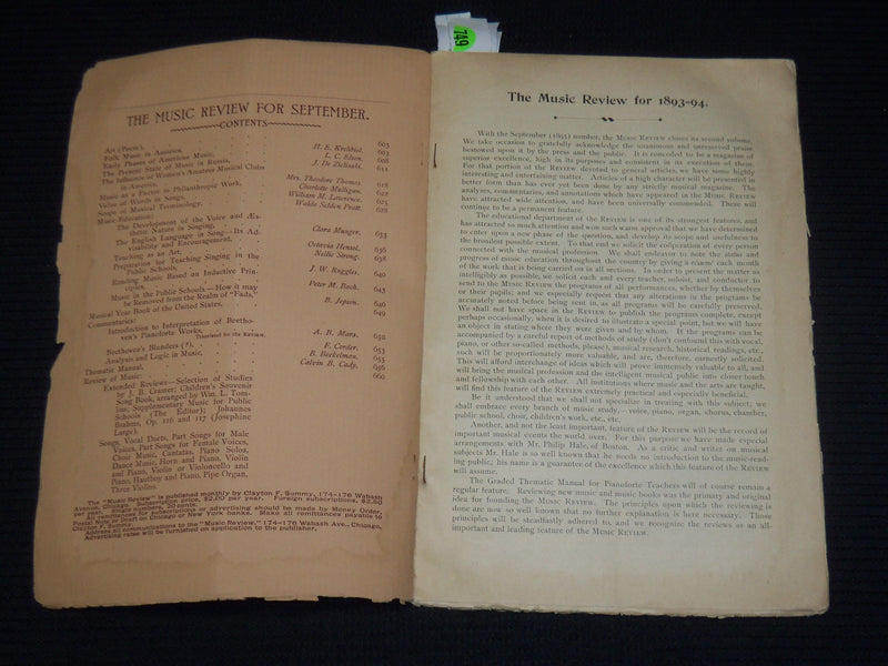 1893 SEPTEMBER THE MUSIC REVIEW MAGAZINE - 2ND MUSICAL CONGRESS NUMBER - K 534