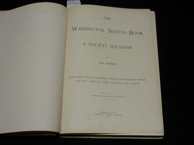 1895 THE WASHINGTON SKETCH BOOK BY IDA HINMAN - GREAT PHOTOS - I 1989