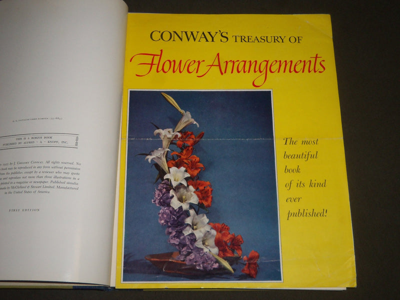 1953 CONWAY'S TREASURY OF FLOWER ARRANGEMENT INSCRIBED BOOK & LETTER - I 1234
