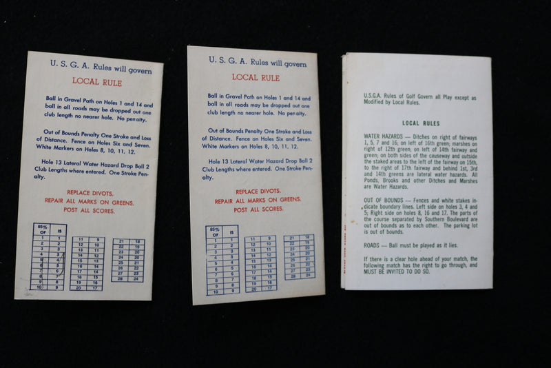 1963-1964 MORRIS AND FAIRMOUNT COUNTRY CLUB GOLF SCORECARDS - LOT OF 3 - K 1968