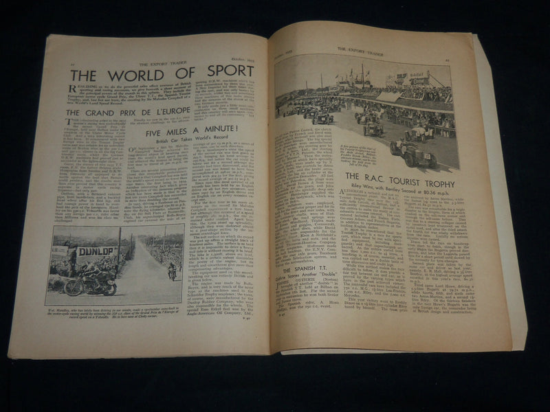 1935 OCTOBER THE EXPORT TRADER BICYCLE MAGAZINE - NICE ADS - SP 1212W