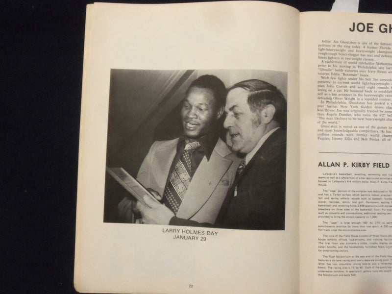 1976 JANUARY 29 LEGIGH VALLEY HONORS SPORTSMAN LARRY HOLMES PROGRAM - K 160