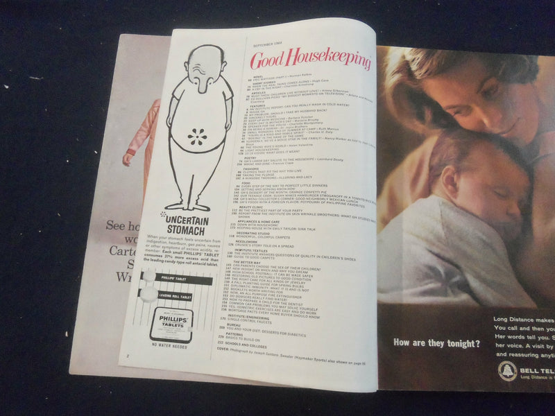 1964 SEPTEMBER GOOD HOUSEKEEPING MAGAZINE - NICE COVER, ARTICLES & ADS - F 514A