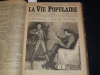 1885 APRIL-JUNE LA VIE POPULAIRE FRENCH MAGAZINE BOUND VOLUME - ZOLA - R 89C