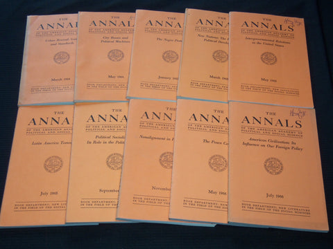 1964-1966 THE ANNALS POLITICAL & SOCIAL SCIENCE MAGAZINE LOT OF 10 - WR 744